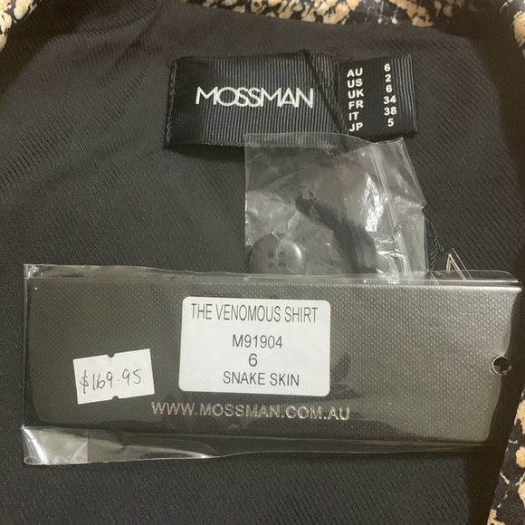 MOSSMAN The venomous shirt black and tan print size 2 - Picture 10 of 12